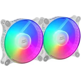 Mars Gaming Ventilador Pack de 2 MFDUOW 12cm RGB Blanco para PC